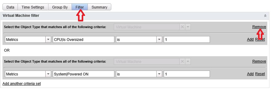 vrops filters